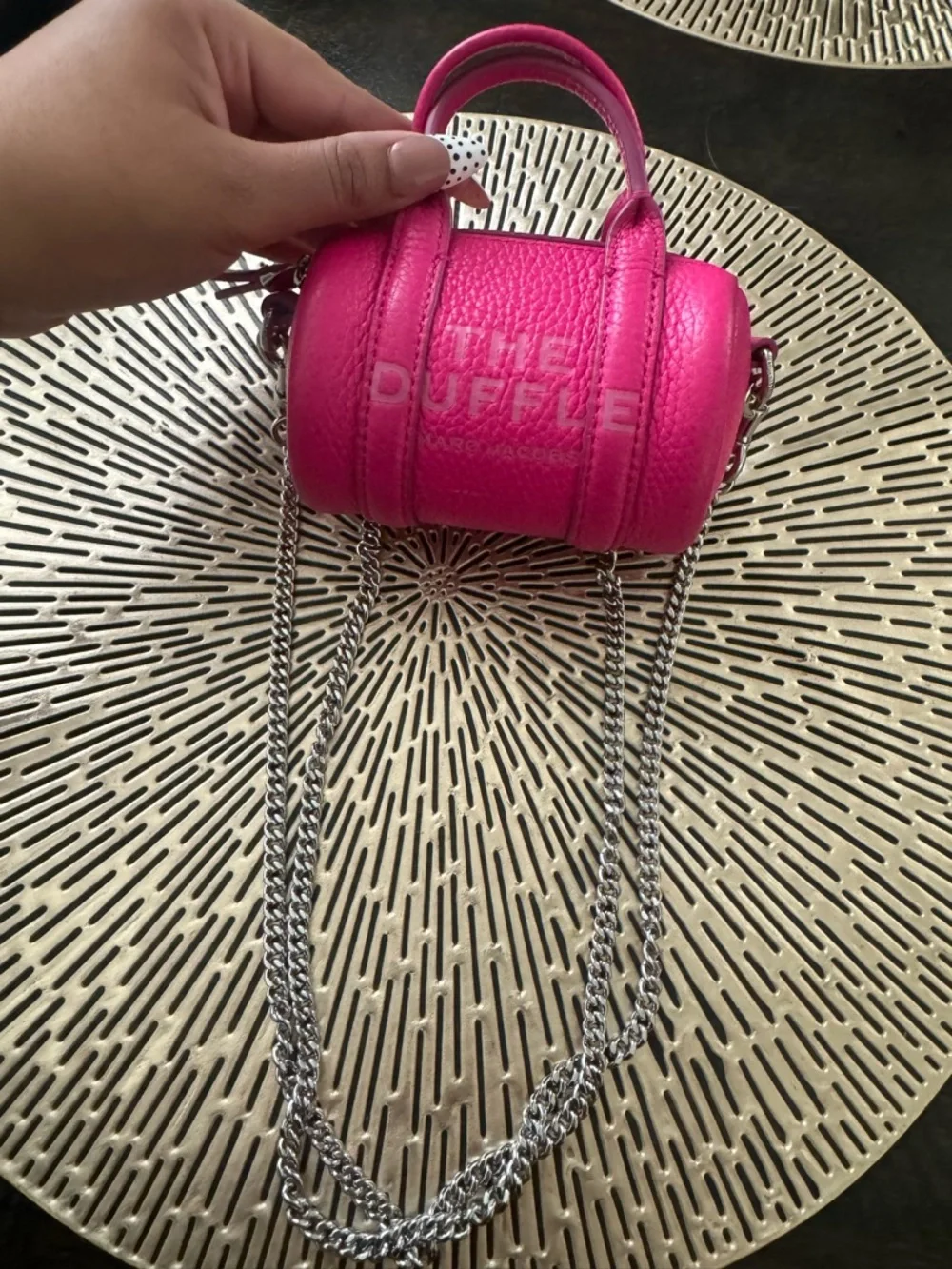 Marc Jacobs Mini Barrel Bag in Hot Pink with Silver Chain - Picture 1 of 2